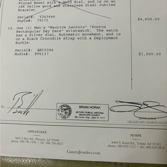 Maurice Lacroix “Pontos Rectangular Day Date” wristwatch. Serial # AN15094 - Picture 5 of 6